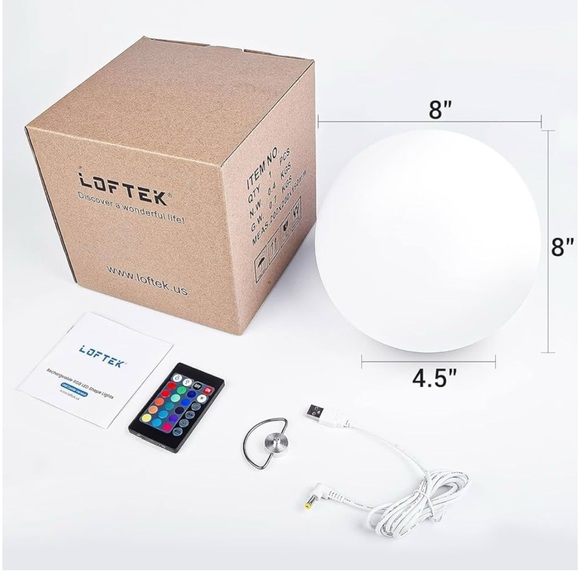 8-inch LED Light Ball: 16 Colors Dimmable Globe Cosplay (Inside Out) or Decor - Picture 5 of 8